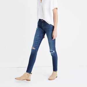 Madewell | jeans 29T 29 tall 9" high rise skinny chewed hem distressed